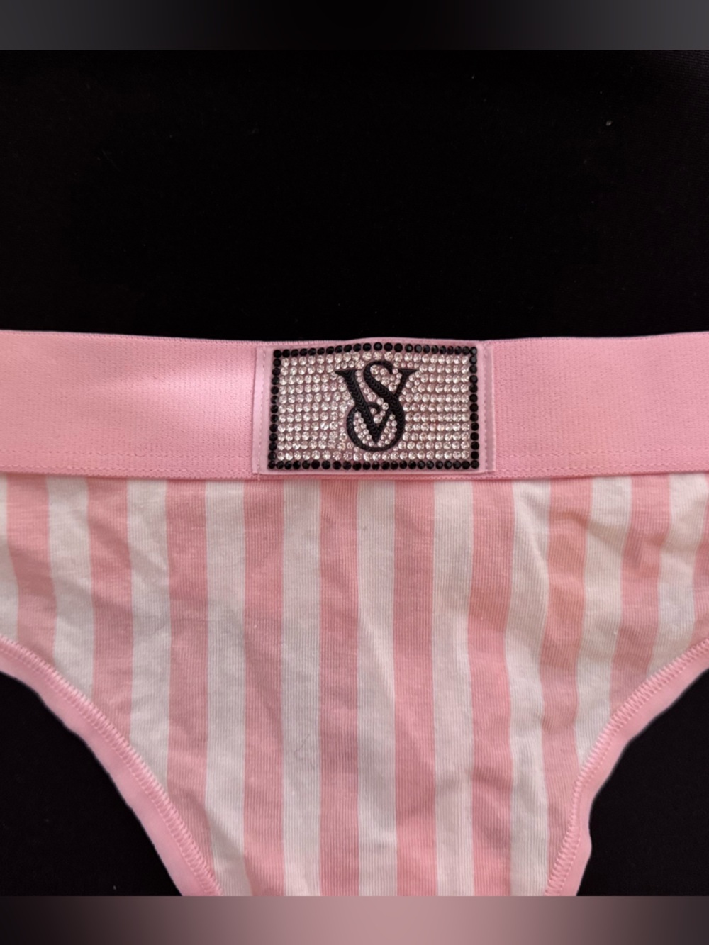 Victoria's Secret Pink & White Striped Bralette with Logo Patch - Picture 3 of 8